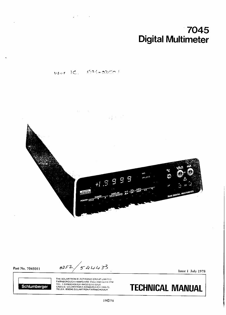 OWNER Manual SOLARTRON 7045 Multimeter preview img 7