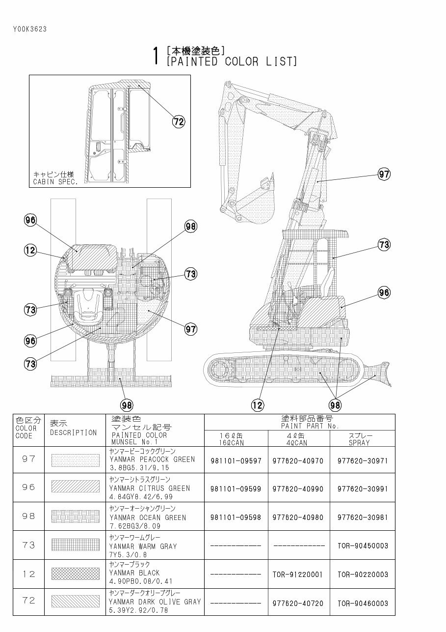 Yanmar B6-3P(R) B6-3C(R) Crawler Backhoe Parts Catalog Manual preview img 3