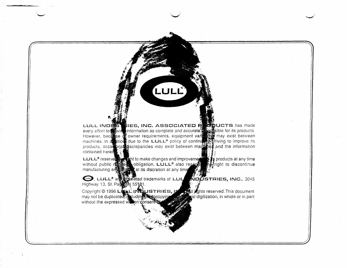 JLG LULL Operating Maintenance Parts Manual - Loader buggy forklift Mason tender Skid preview img 2