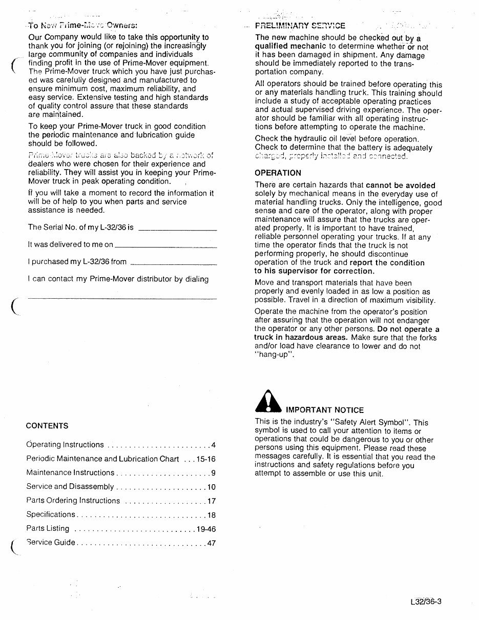 JLG LULL Operating Maintenance Parts Manual - Loader buggy forklift Mason tender Skid preview img 3