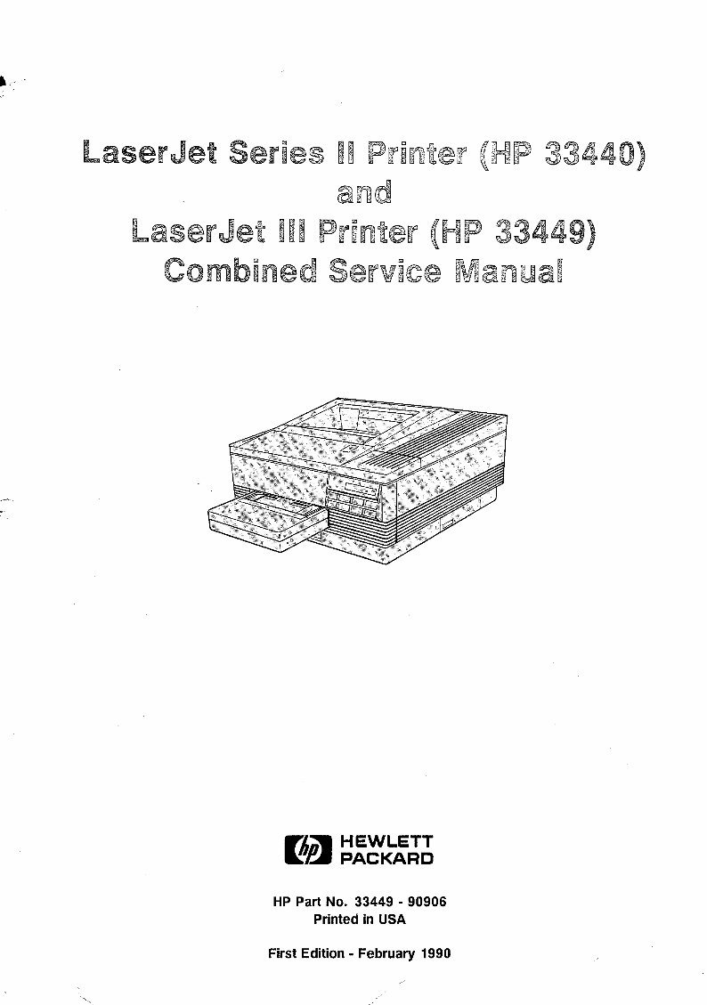HP LaserJet Series II printer (HP 33440), LaserJet III printer (HP 33449) Combined Service Repair Manual preview img 1