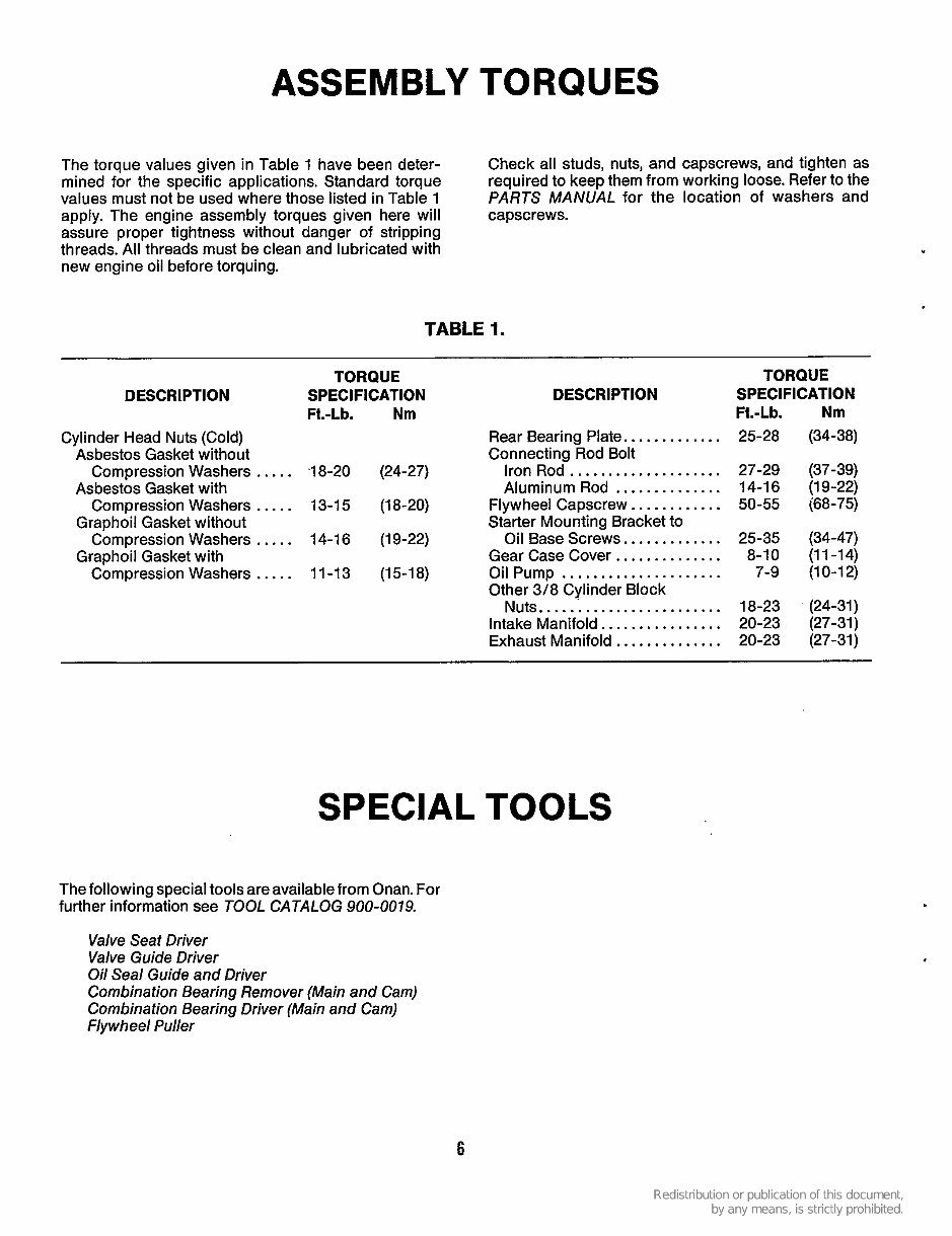 Onan Cummins NHA, NHAV, NHB & NHBV Engine Service & Parts Manual - preview img 9