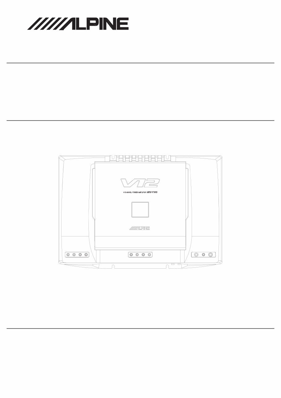 ALPINE MRV-F345 CAR POWER AMPLIFIER Service Manual preview img 1