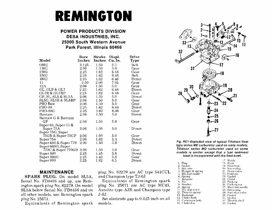 remmington chain saw service manual guide preview img 1