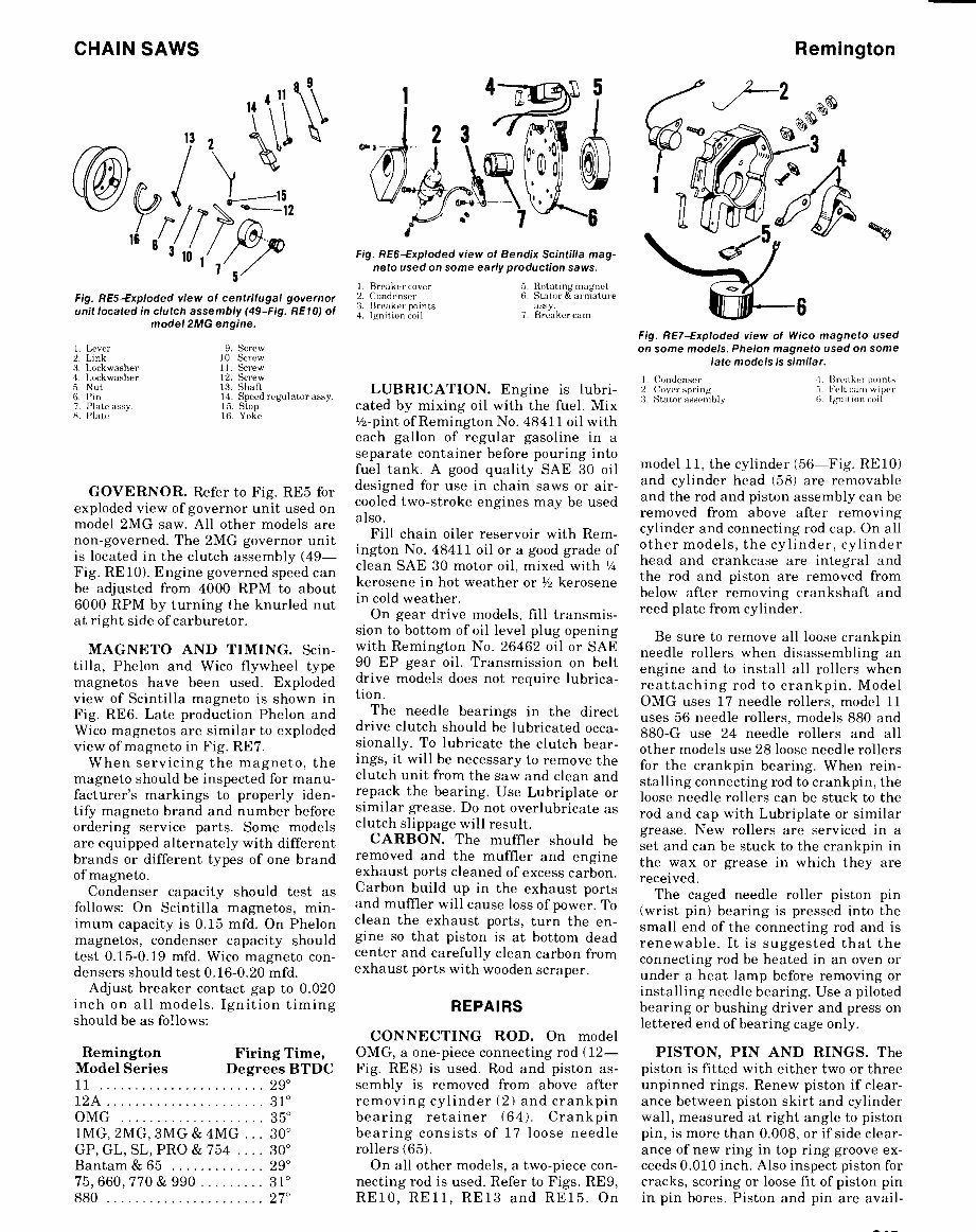 remmington chain saw service manual guide preview img 3