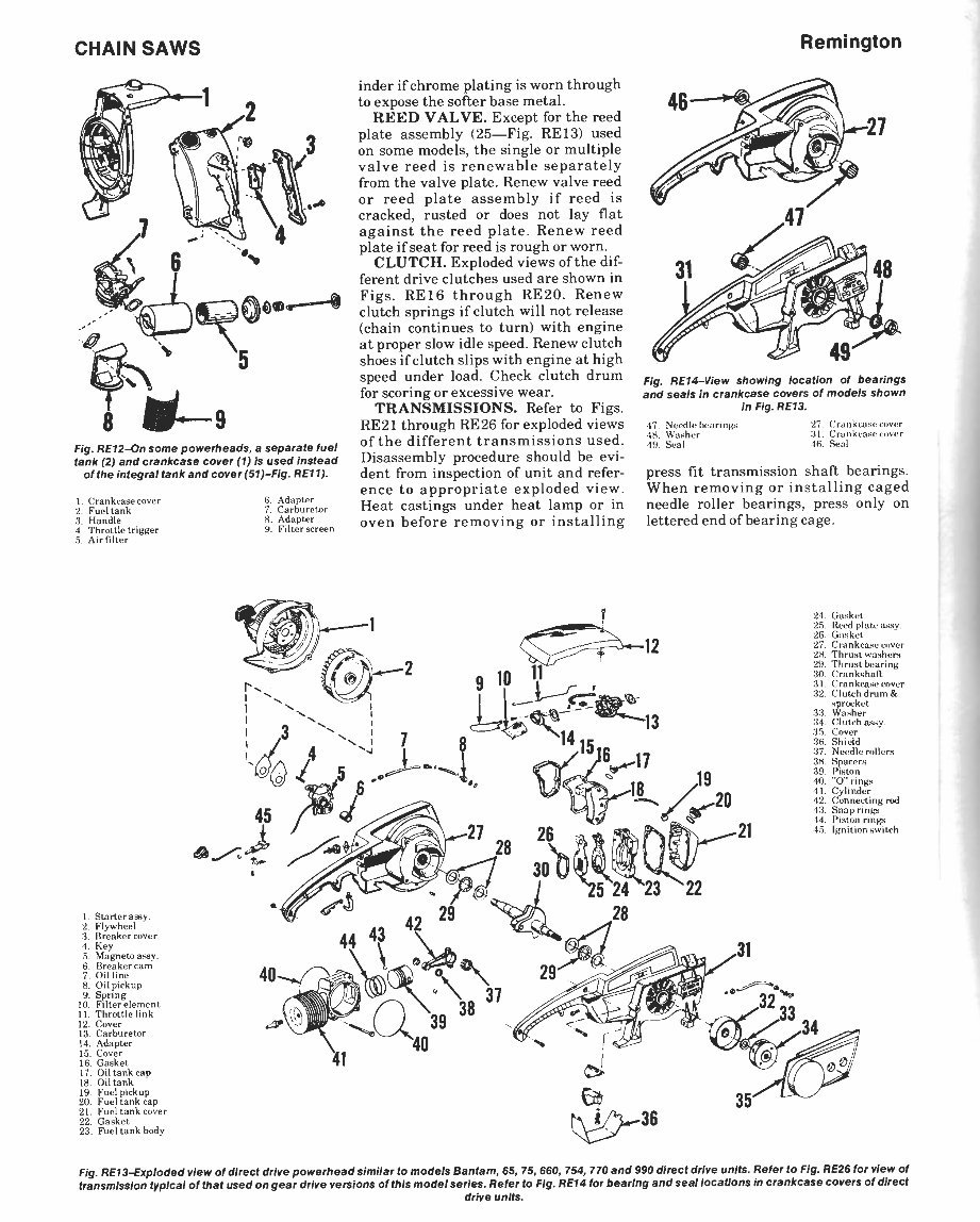 remmington chain saw service manual guide preview img 7