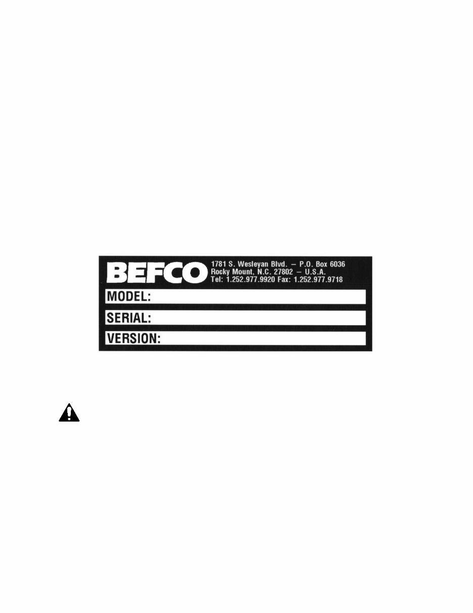 BEFCO TORNADO ROTARY CUTTER OPERATOR USER OWNER Manual preview img 5