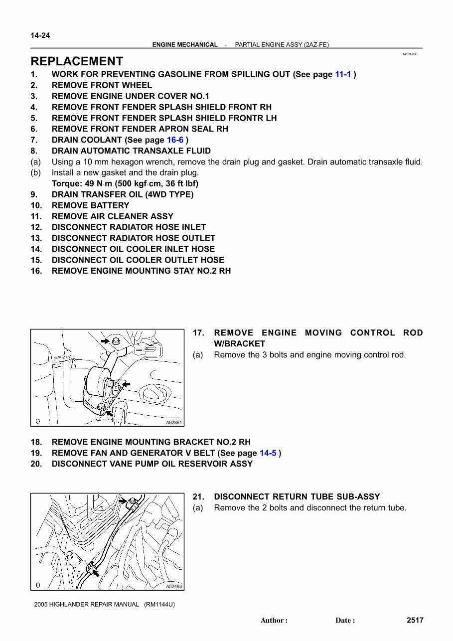 2004 Toyota Highlander Service & Repair Manual preview img 1