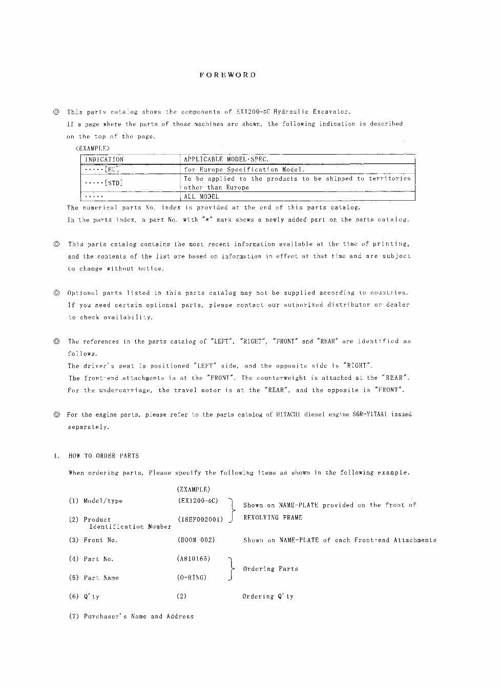HITACHI EX1200-5C Excavator Parts Catalog Manual preview img 7