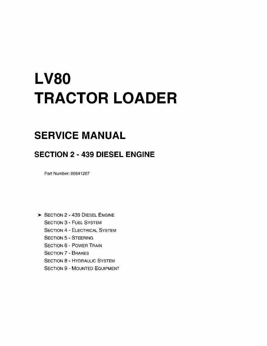 New Holland CE LV80 Service Manual preview img 2