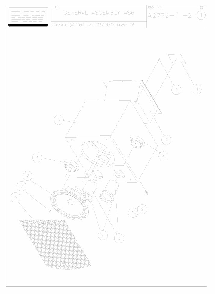 B&W AS6 subwoofer Bowers & Wilkins , Service Manual preview img 1