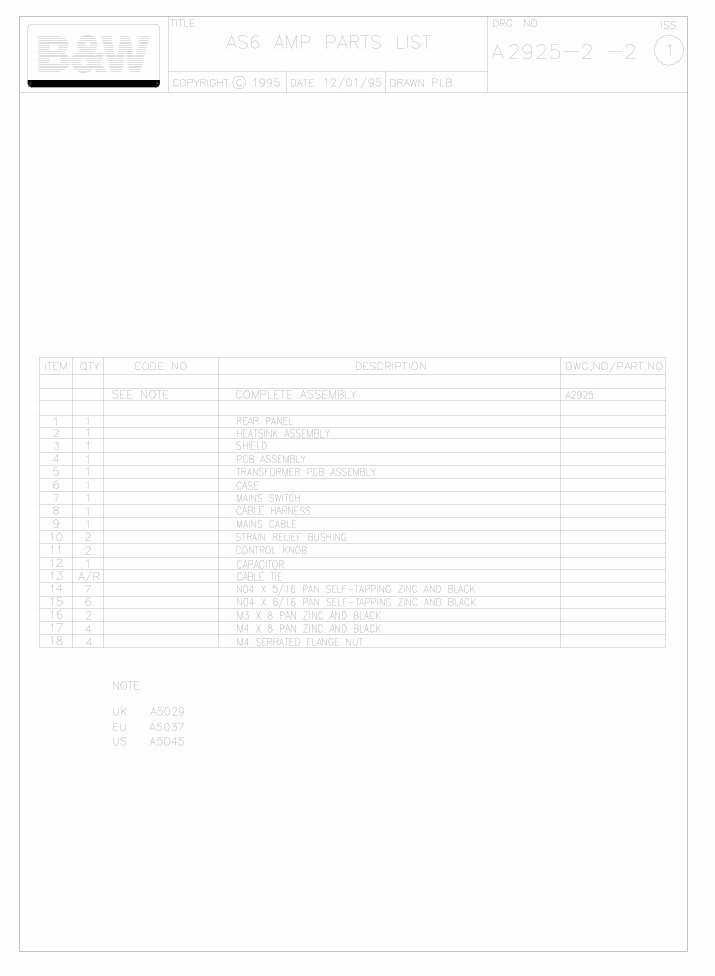 B&W AS6 subwoofer Bowers & Wilkins , Service Manual preview img 4