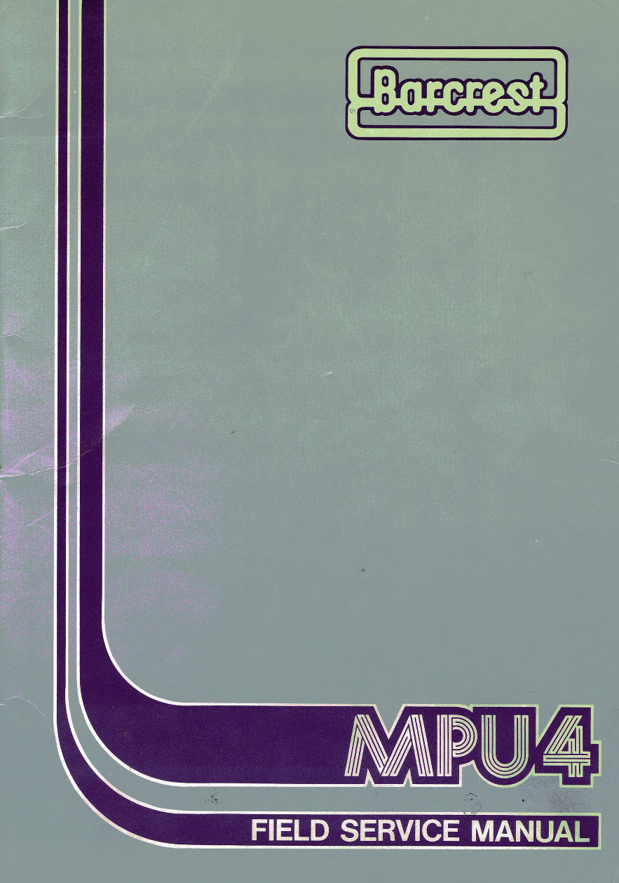 Barcrest MPU4 Fruit machine Service manual preview img 1