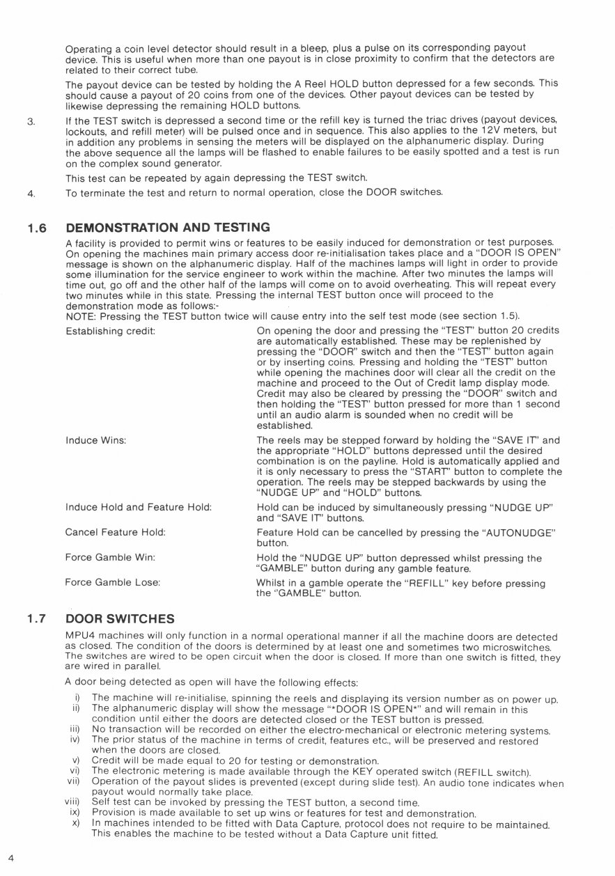 Barcrest MPU4 Fruit machine Service manual preview img 5