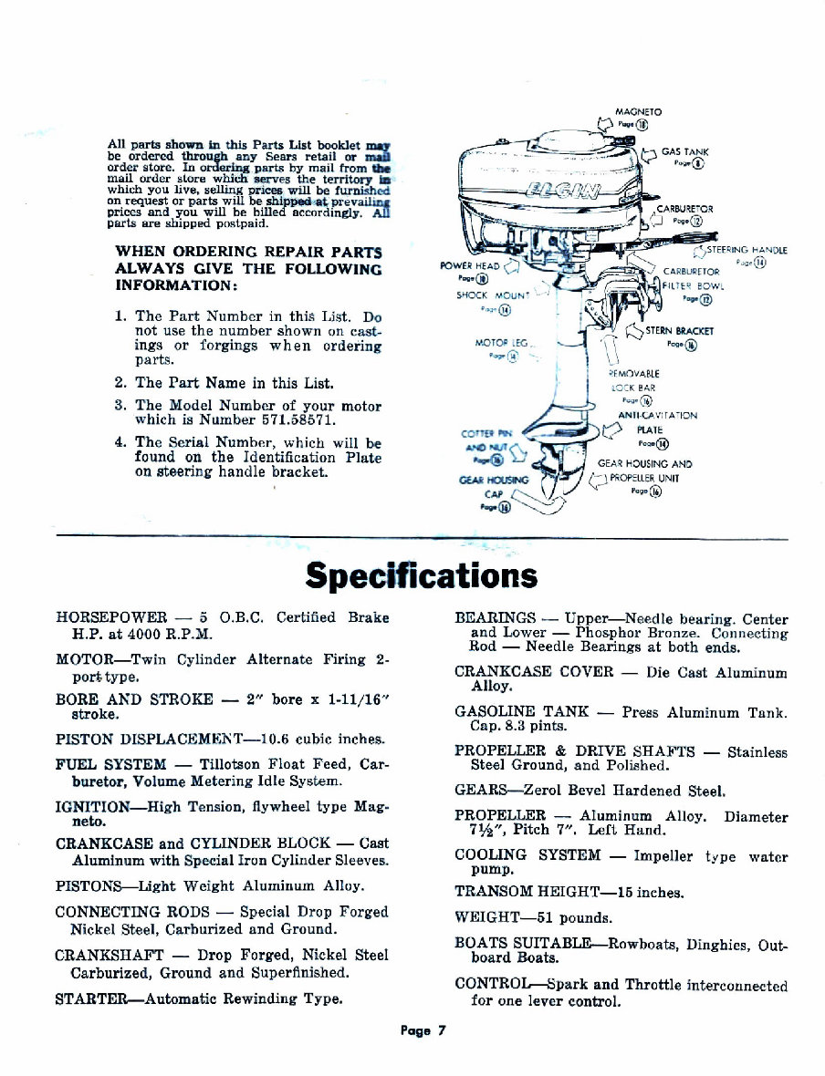 Elgin 3.5Hp Vintage Outboard engine parts manual preview img 7