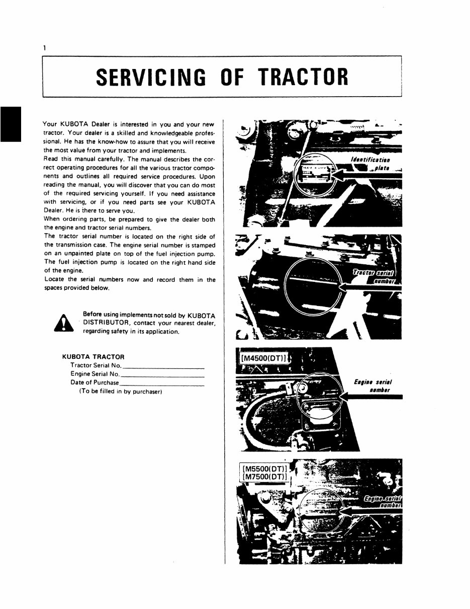 KUBOTA M4500 M5500 M7500 Tractor Operators Manual preview img 8