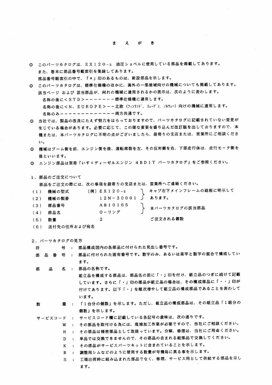 Hitachi EX120-2 Equipment Components Parts Catalogue Manual (Serial No. 30001 and up) preview img 2