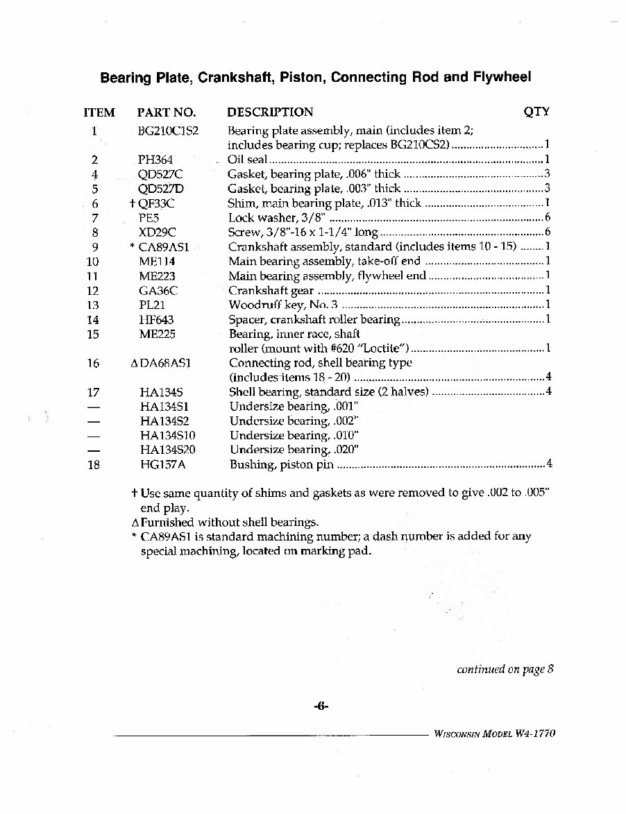 Wisconsin Engine parts manual W4 1770 IPL preview img 7