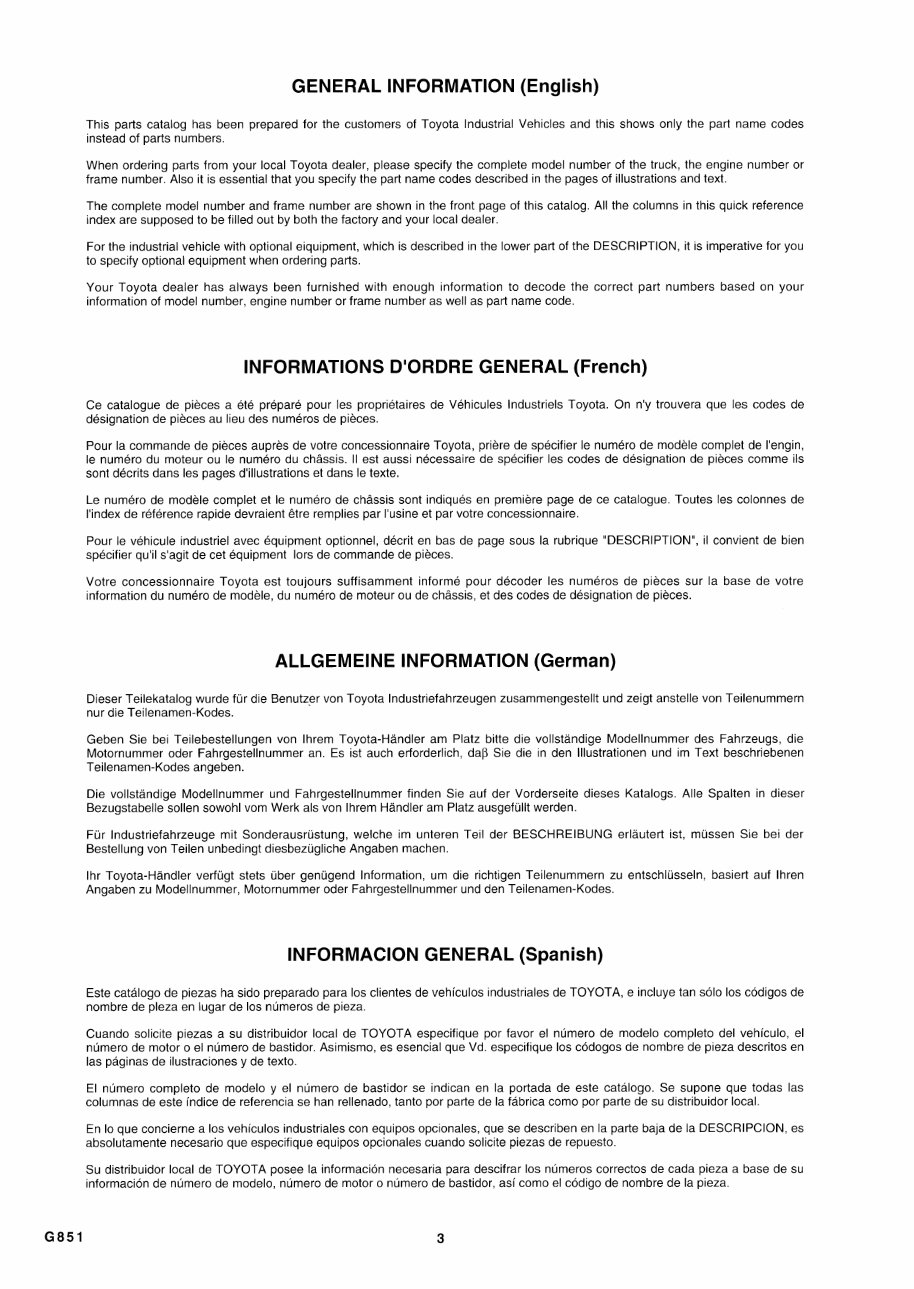 Toyota LPG Forklift Truck 8FGU15, 8FGU18, 8FGU20, 8FGU25, 8FGU30, 8FGU32, 8FGCU20, 8FGCU25, 8FGCU30, 8FGCU32 Parts Manual preview img 3