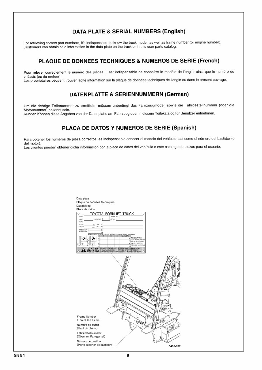 Toyota LPG Forklift Truck 8FGU15, 8FGU18, 8FGU20, 8FGU25, 8FGU30, 8FGU32, 8FGCU20, 8FGCU25, 8FGCU30, 8FGCU32 Parts Manual preview img 8