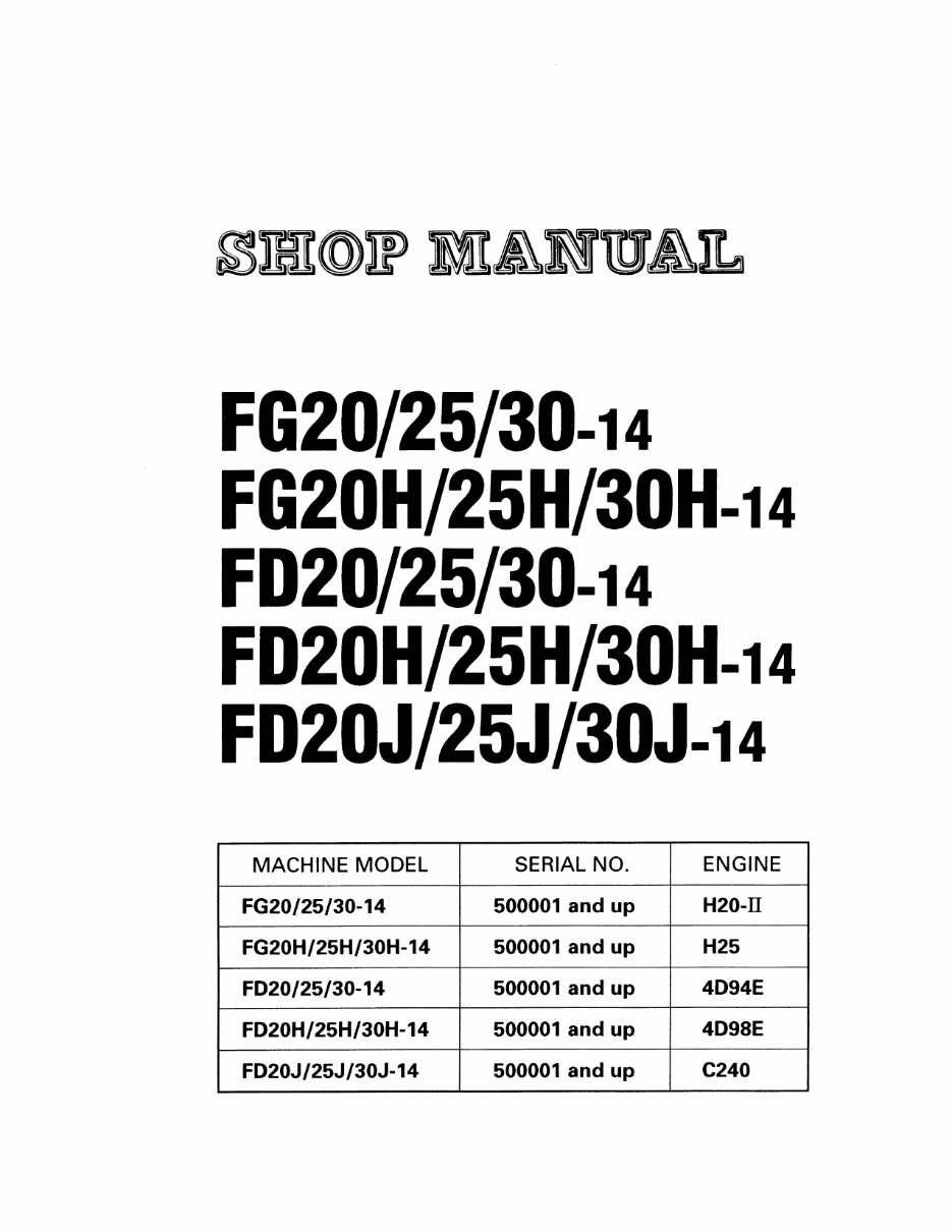 Komatsu FG, FD Forklifts OEM Service & Repair Manual preview img 3