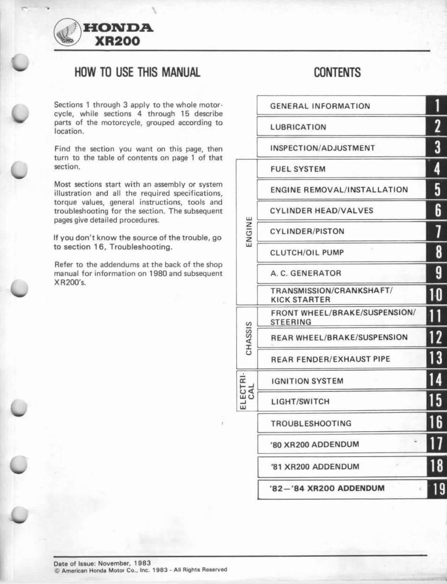 1979-1984 XR185 / XR200 Service & Repair Manual preview img 3