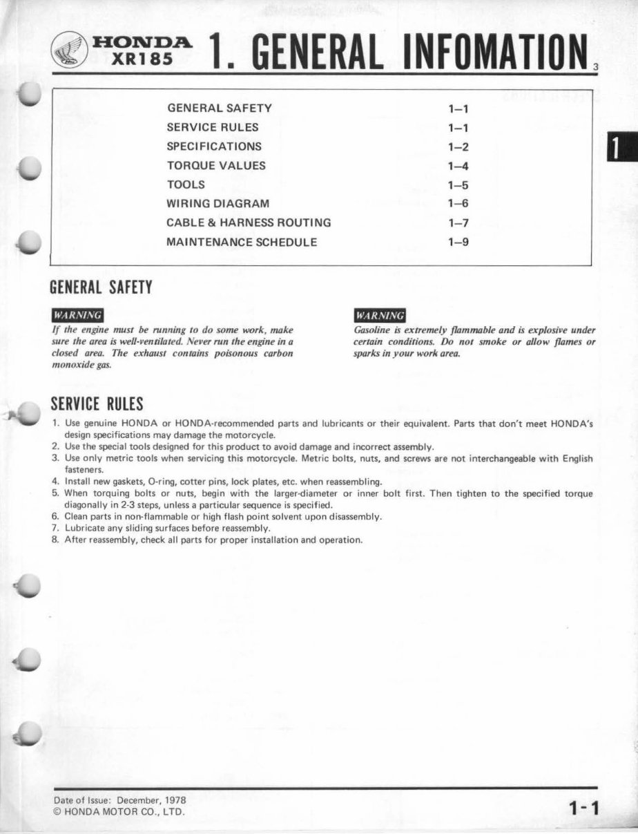 1979-1984 XR185 / XR200 Service & Repair Manual preview img 5