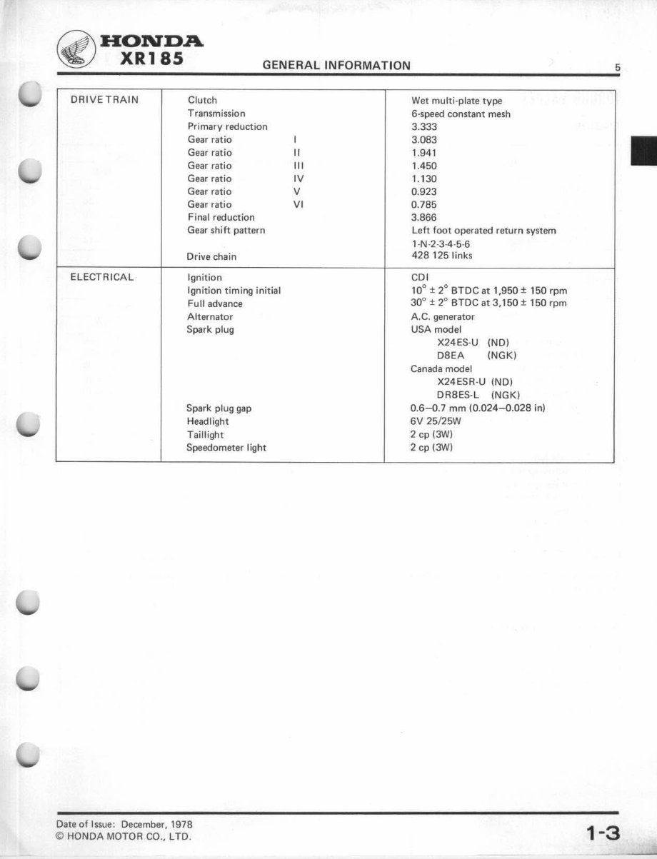 1979-1984 XR185 / XR200 Service & Repair Manual preview img 7