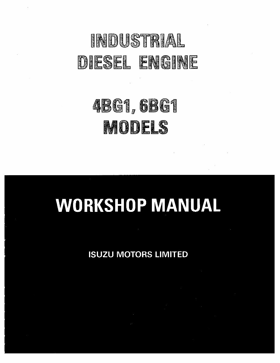 ISUZU Diesel Engine 6BG1 Instruction Manual preview img 1
