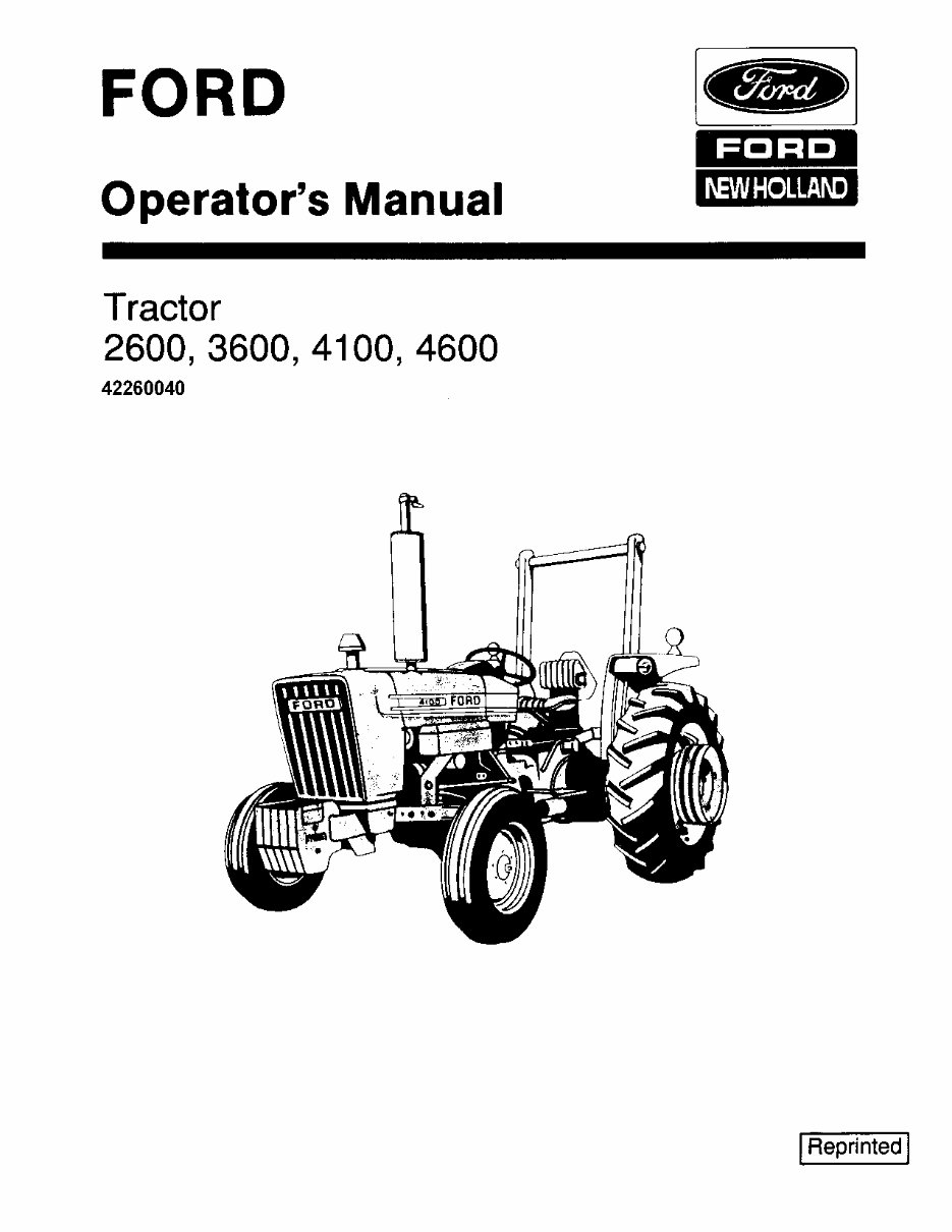 Ford 3600 Tractor Owners Operators Maintenance Manual & Supplement Manual - IMPROVED - preview img 1