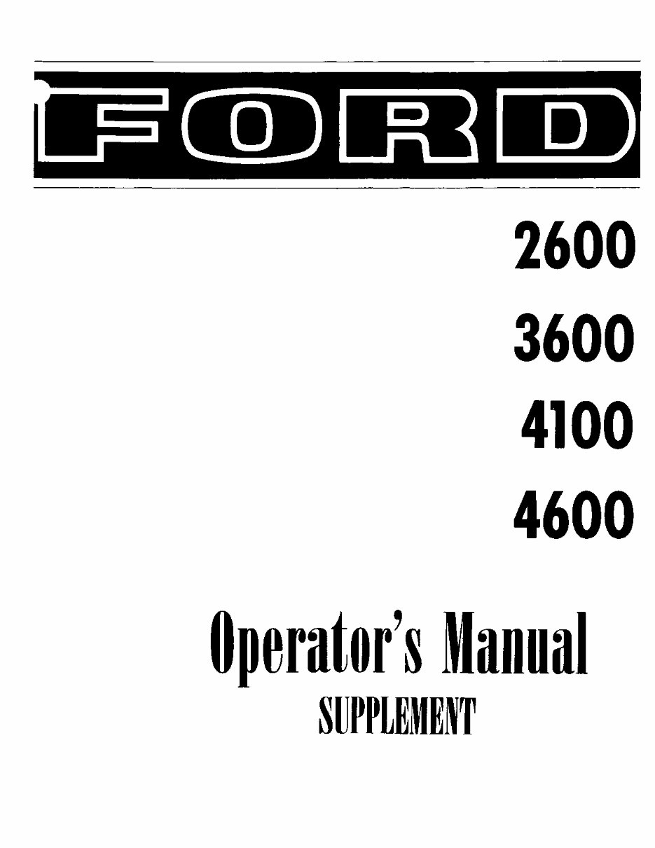 Ford 3600 Tractor Owners Operators Maintenance Manual & Supplement Manual - IMPROVED - preview img 3
