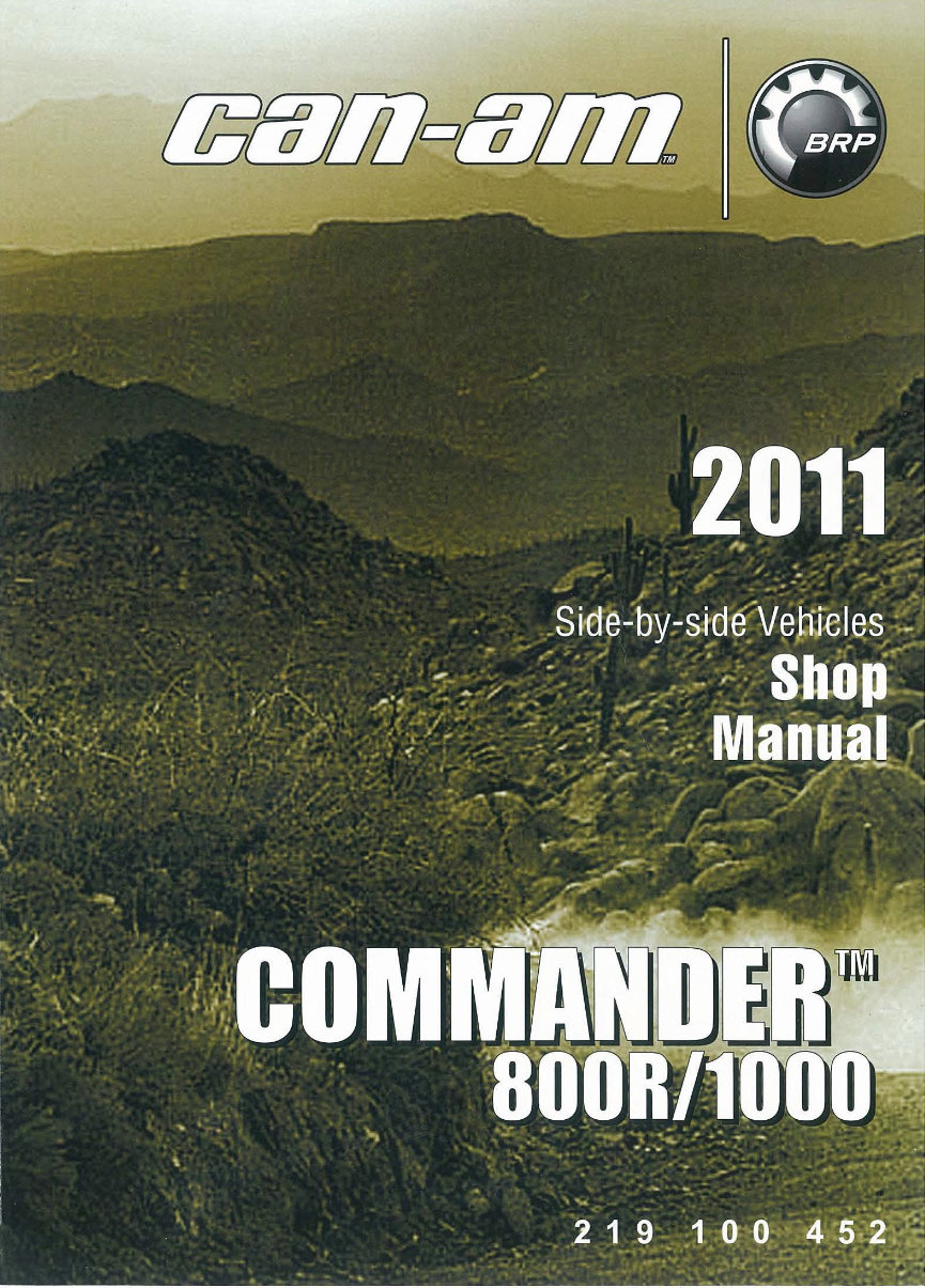 2011-2012 Can-Am Commander 800R Service & Repair Manual preview img 1