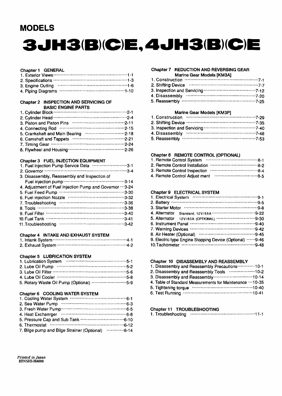 YANMAR Marine Diesel Engine 3JH3E 3JH3BE 3JH3CE 4JH3E 4JH3BE 4JH3CE Full Service & Repair Manual preview img 3
