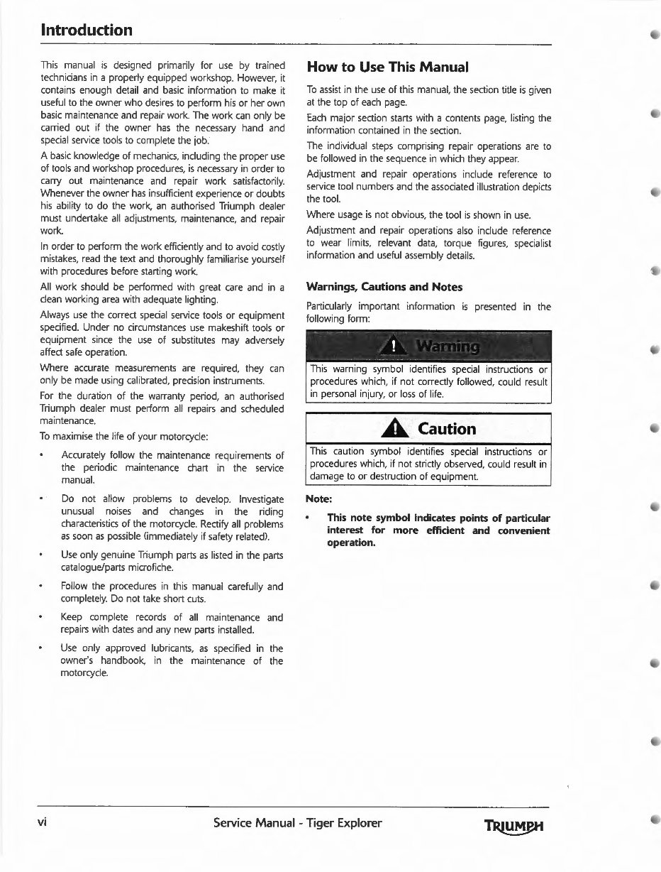 2012-2015 Triumph Tiger Explorer 1200 & Explorer 1200 XC Service & Repair Manual preview img 6