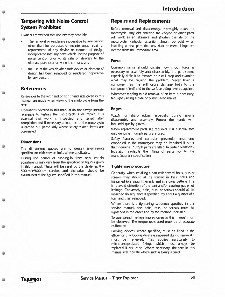 2012-2015 Triumph Tiger Explorer 1200 & Explorer 1200 XC Service & Repair Manual preview img 7
