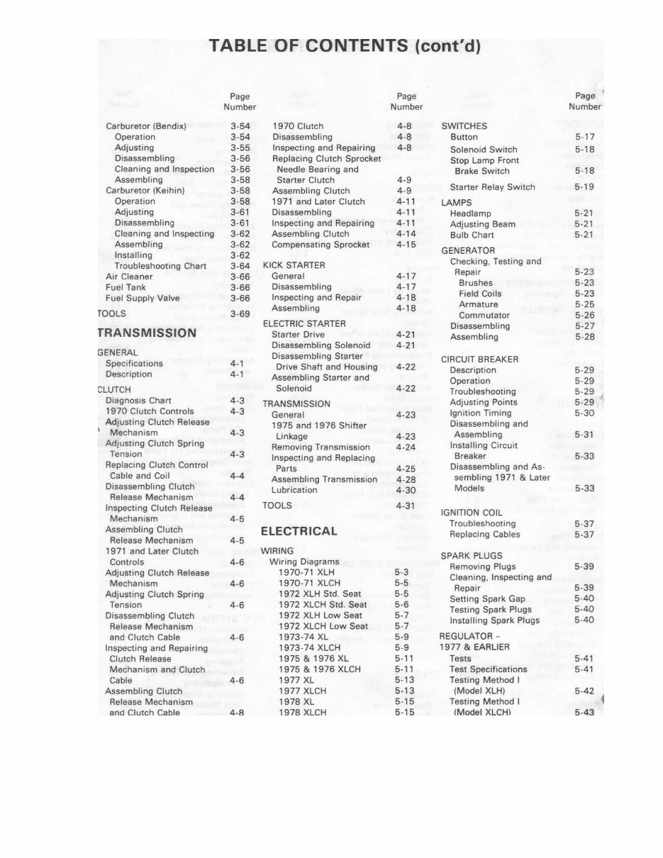 Harley Davidson Sportster XL1000 XL-1000 1970-1978 Manual preview img 5