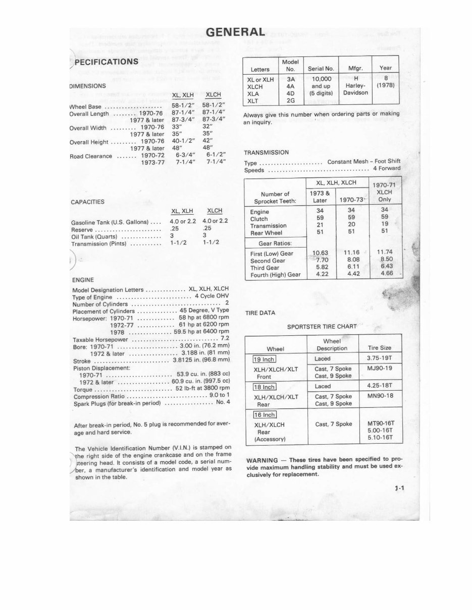 Harley Davidson Sportster XL1000 XL-1000 1970-1978 Manual preview img 8