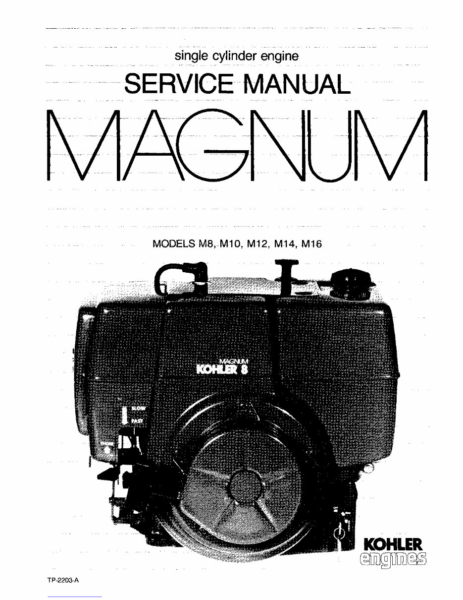 KOHLER MAGNUM Model M16 16HP Engine Full Service & Repair Manual preview img 1