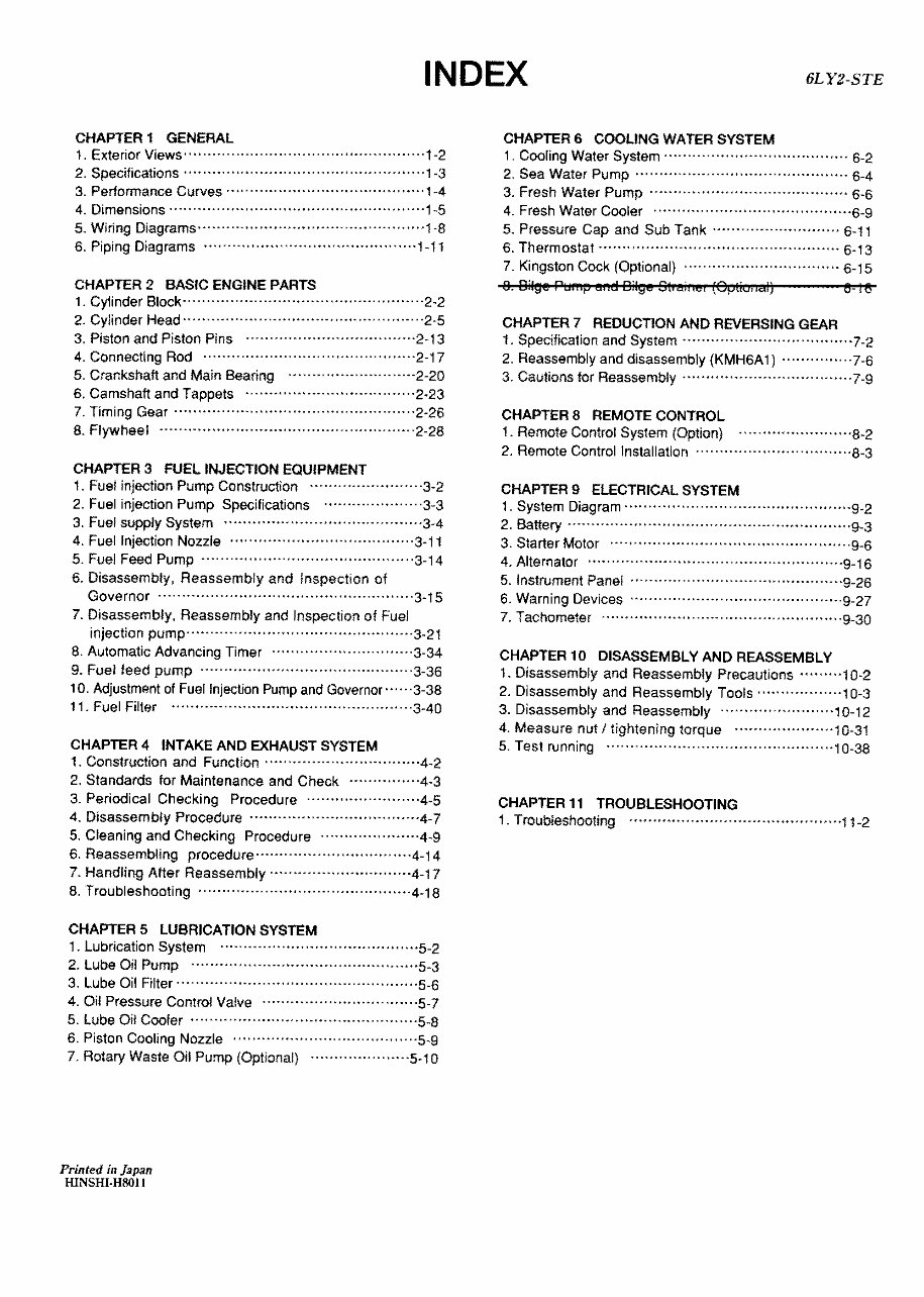 Yanmar 6LY2-STE/6LY2A-STP/6LYA-STP Marine Diesel Engines OEM Service & Repair Manual preview img 5