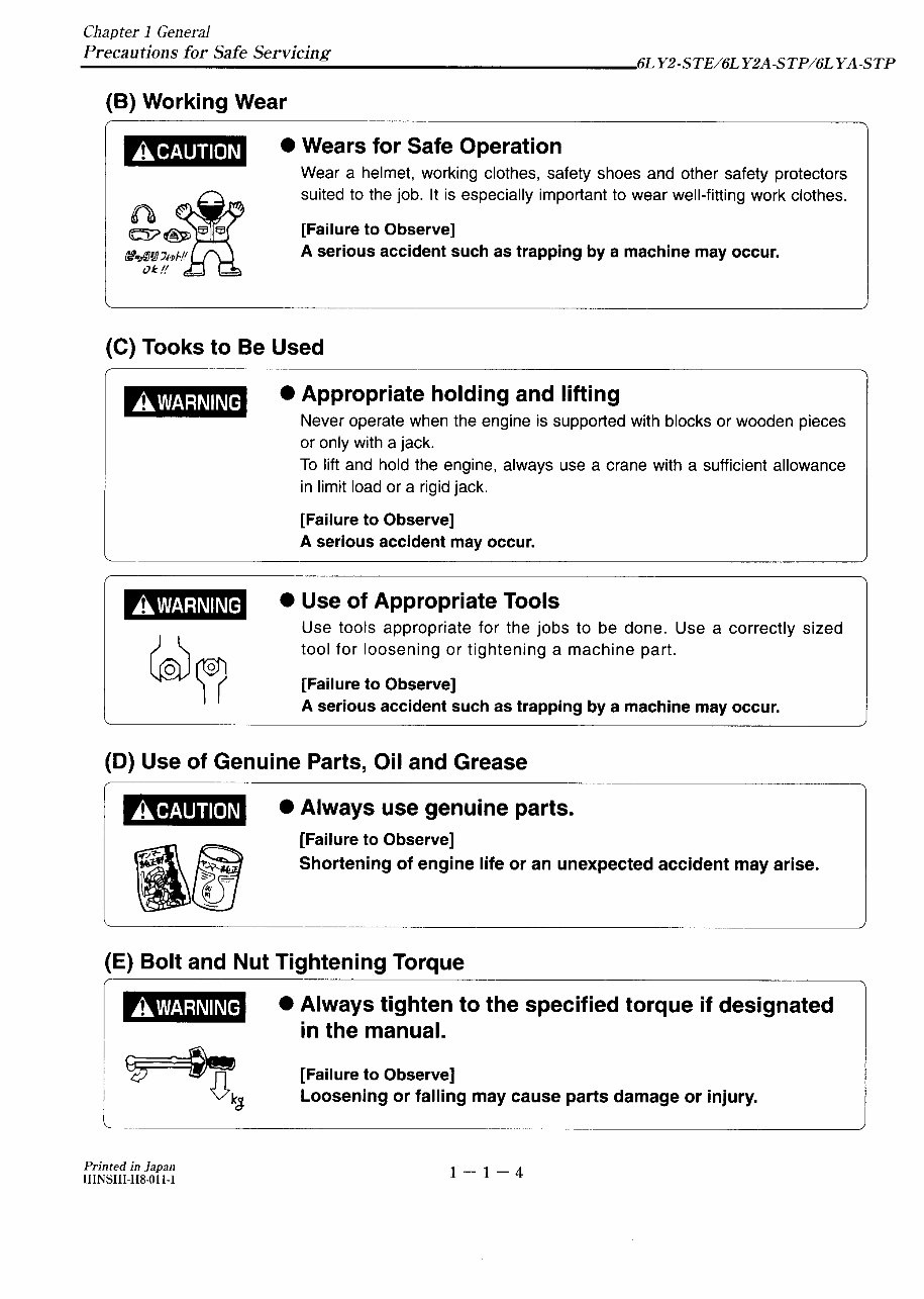 Yanmar 6LY2-STE/6LY2A-STP/6LYA-STP Marine Diesel Engines OEM Service & Repair Manual preview img 9