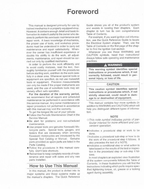 1996-2002 Kawasaki Motorcycle Vulcan 800 Vn 800 Service Repair Factory Manual ( FREE PREVIEW ) preview img 8