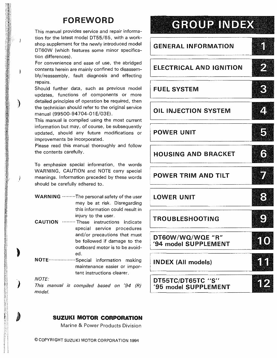 1993-1995 Suzuki DT55 DT60 DT65 2-Stroke 55hp 60hp 65hp Outboard Service & Repair Manual preview img 1