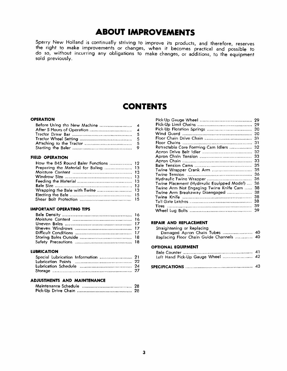 NEW HOLLand 845 ROUND BALER Operators Manual preview img 5