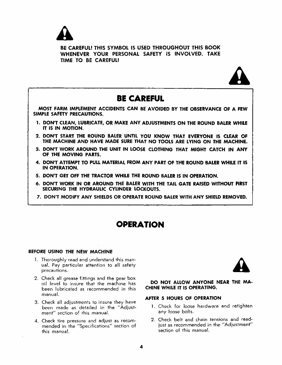 NEW HOLLand 845 ROUND BALER Operators Manual preview img 6
