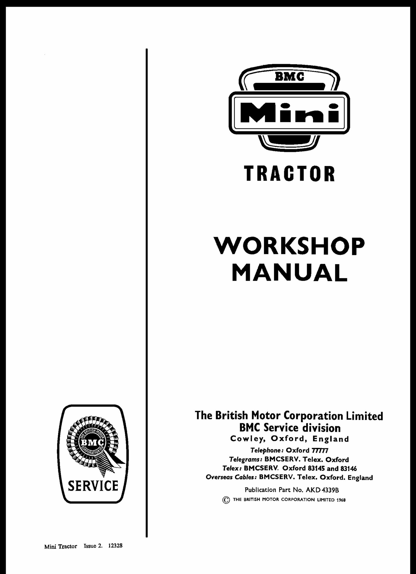BMC Mini tractor Workshop Service Manual for Repair preview img 1