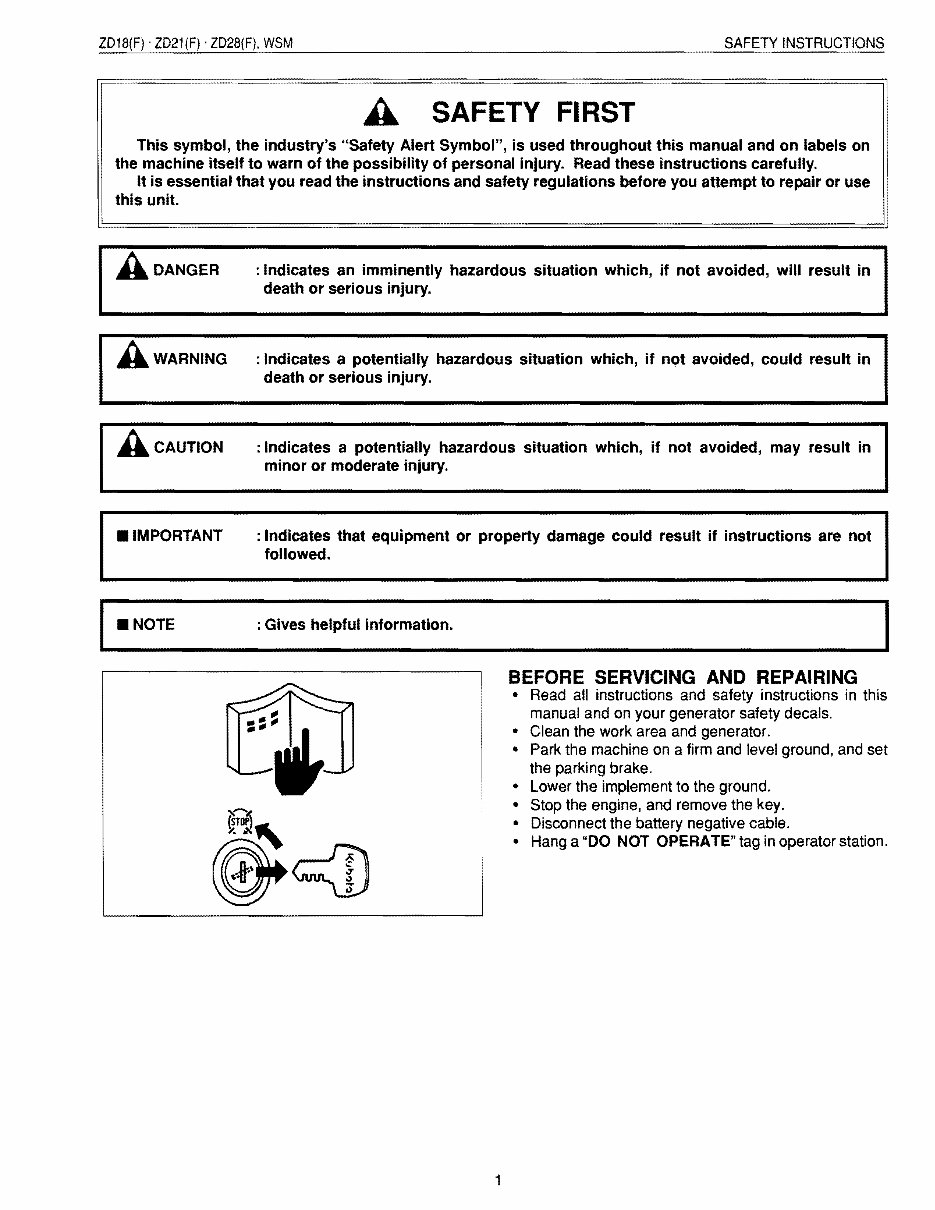 Kubota ZD28 Zero Turn Mower Workshop Service Manual preview img 1