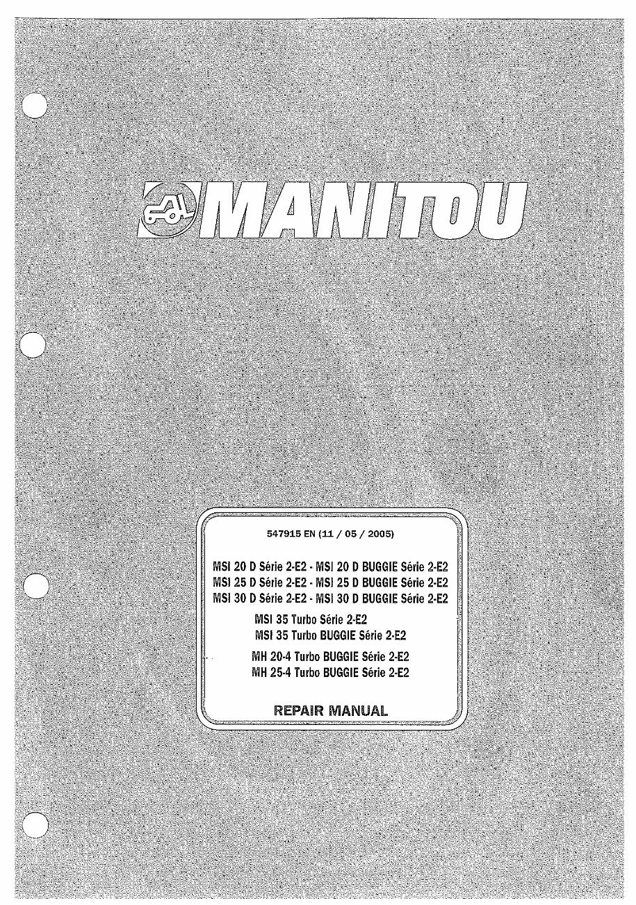 Manitou MSI/MH Forklifts OEM Service & Repair Manual preview img 1