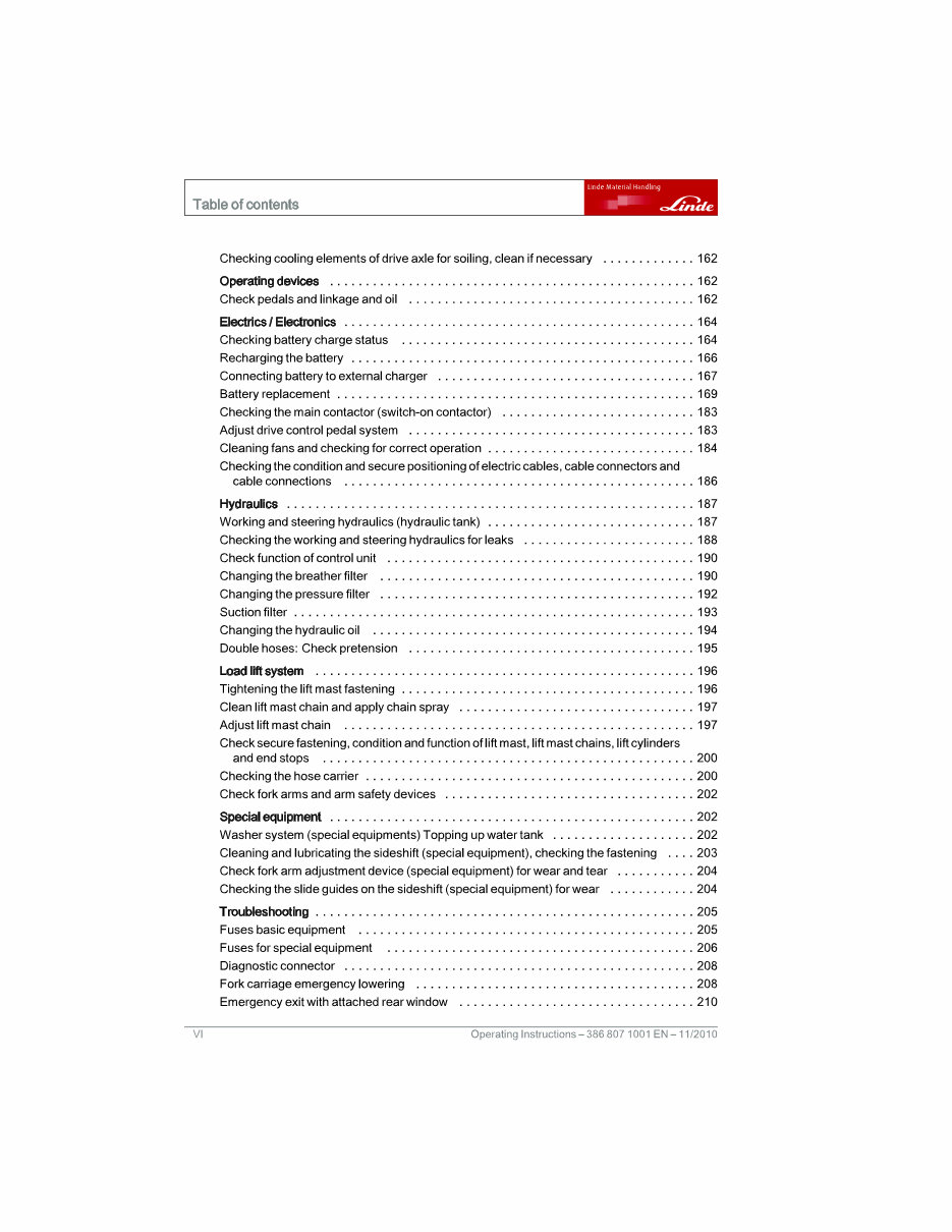 Linde Electric Forklift Truck 386 series: E12, E14, E16, E18, E20 Factory Intructions ( User Manual ) preview img 8