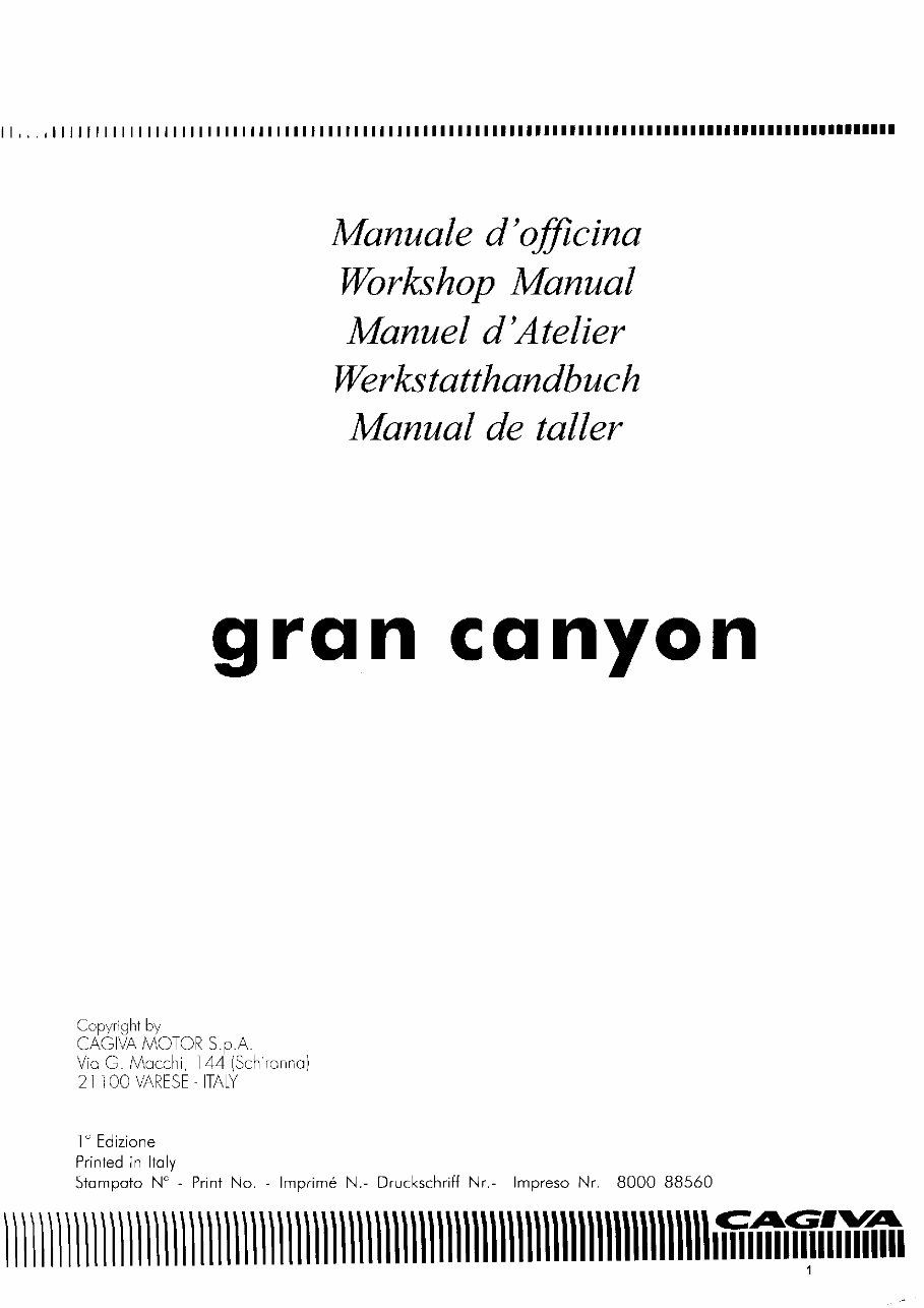 Cagiva Gran Canyon Workshop Service Repair Manual preview img 1