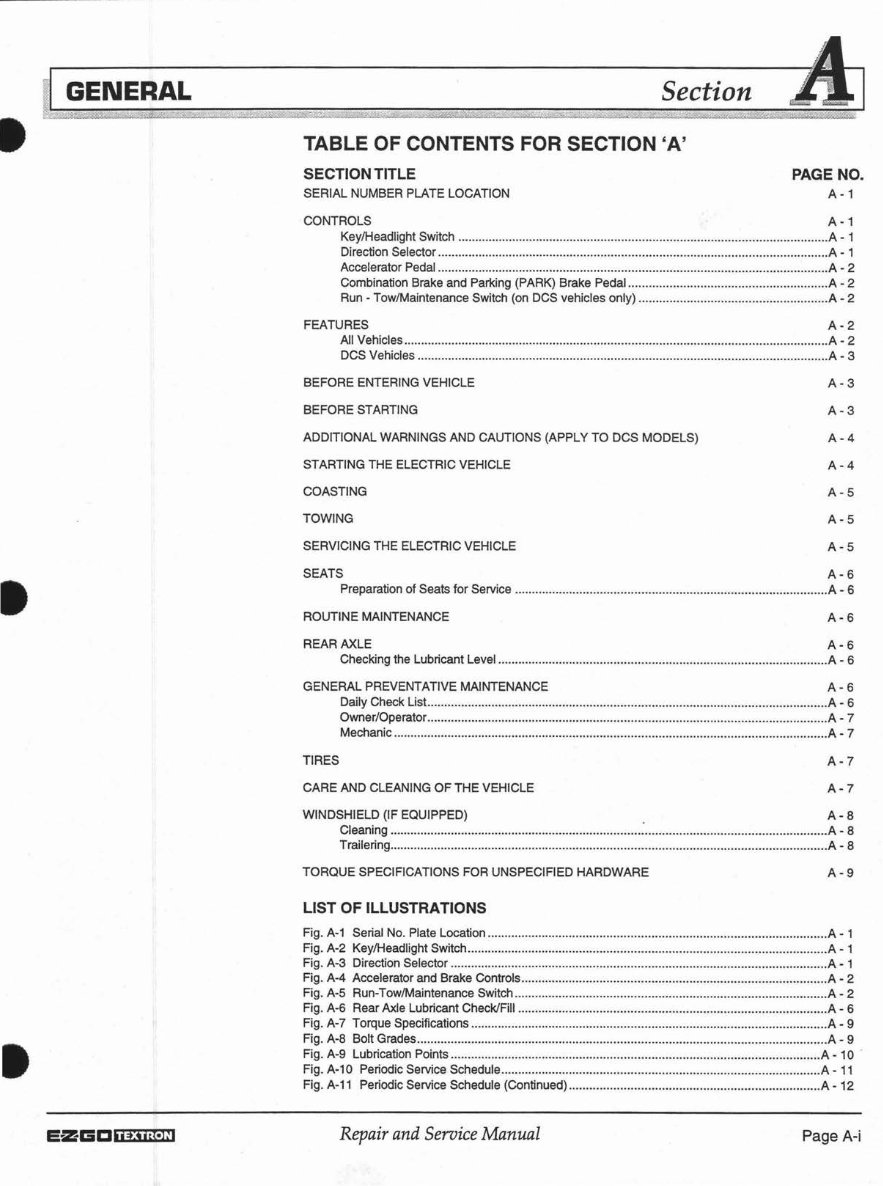 1996-1998 E-Z-GO TXT Electric and DCS Golf Cart Service & Repair Manual preview img 9
